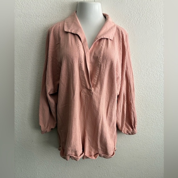 Free People Blush Oversized Cotton Romper XS - Picture 2 of 16